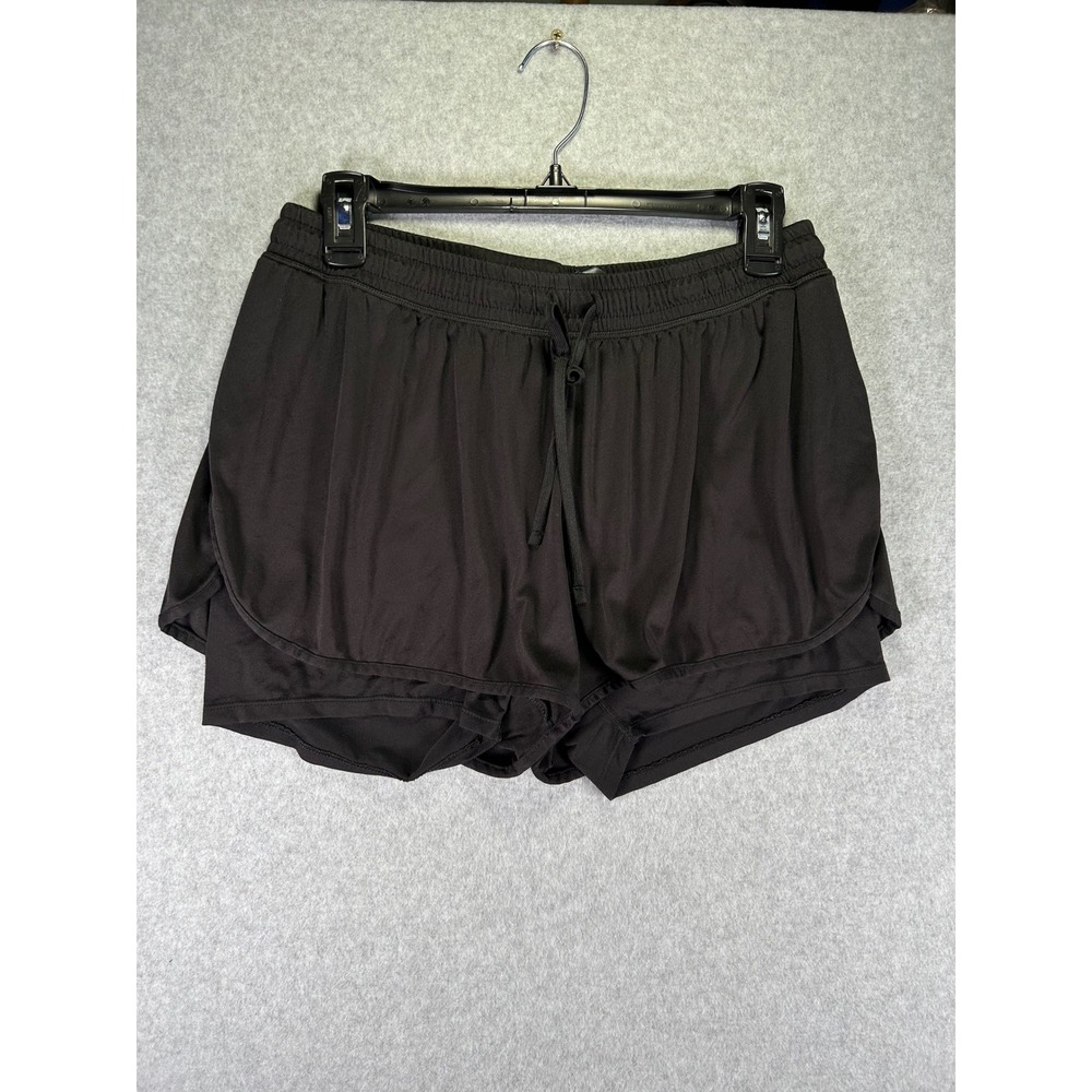 Champion C9 Womens Black 2-in-1 Athletic Running Shorts with Liner Size L